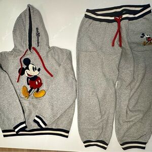 Disney Mickey Mouse Gray Joggers with Red Accents